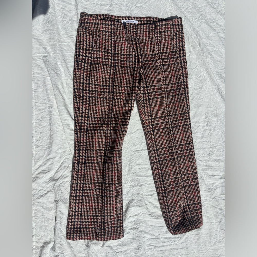 Derek Lam Black and Red Plaid Men's Dress Pants